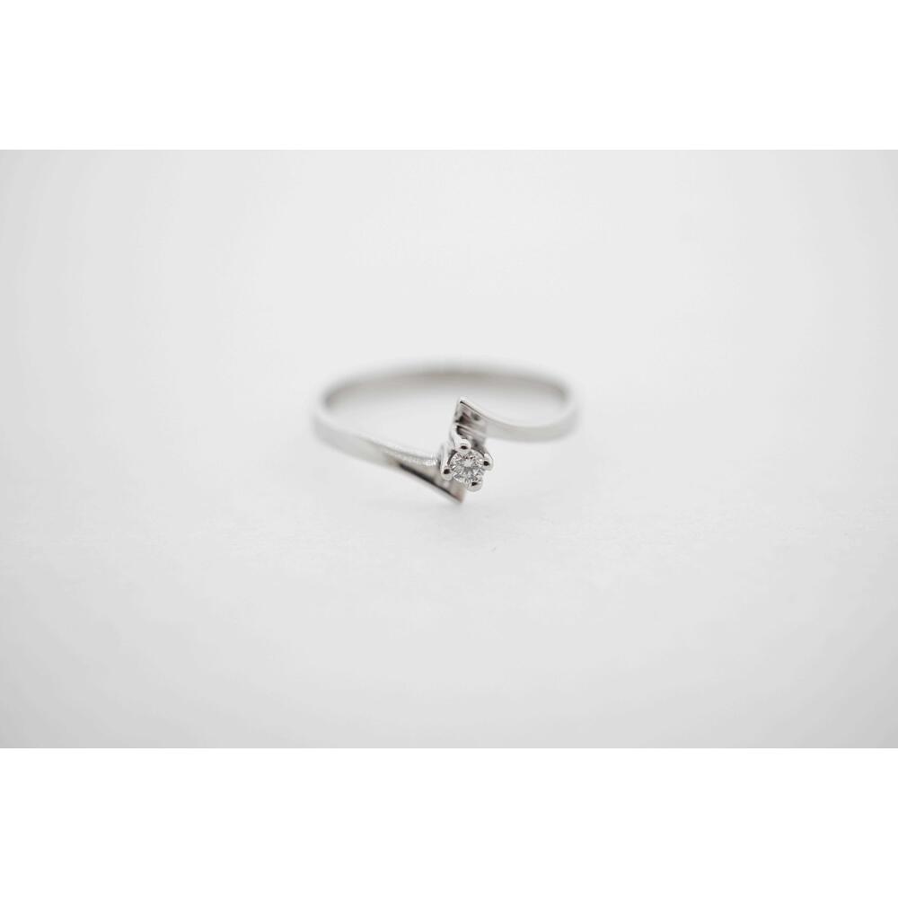 Vintage Estate Sale 18k White Gold Diamond Engagement Ring Size 6.75 VS2 F 1.80g